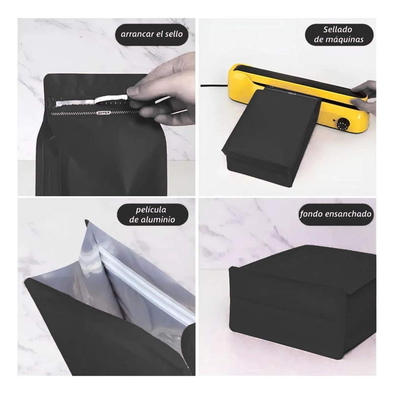 PACK 50 BOLSAS CAFE  VALVULA 12X20X7 CM - 4