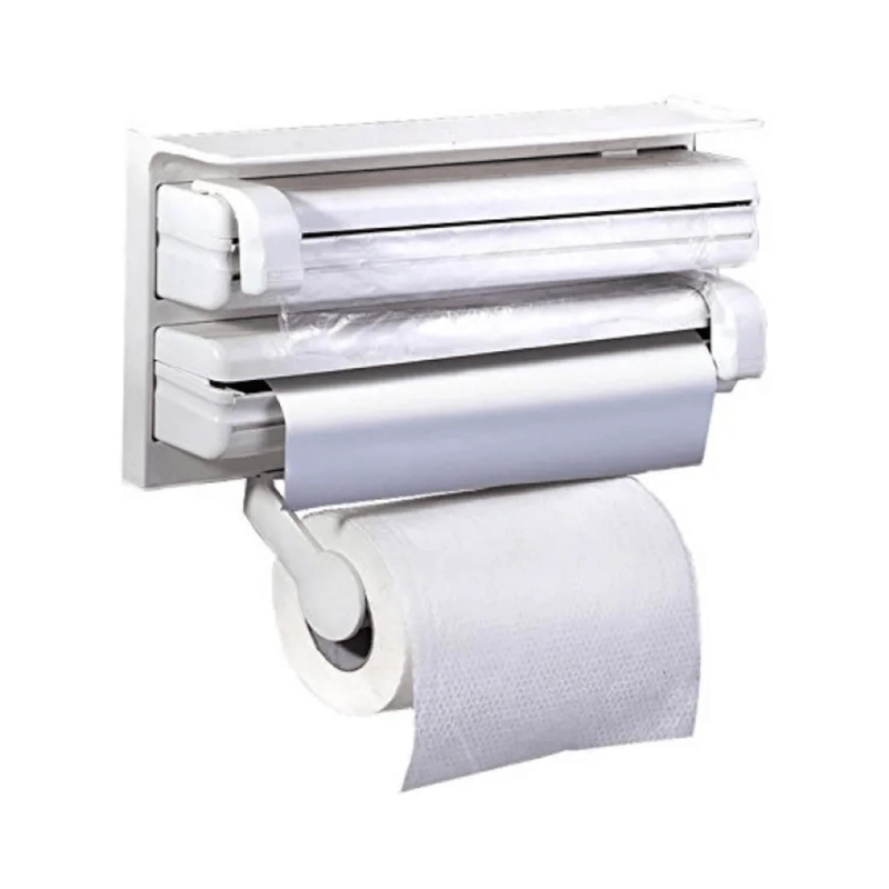 DISPENSADOR TRIPLE PORTA TOALLA NOVA 39X19X7 CM TRANSPARENTE - 1