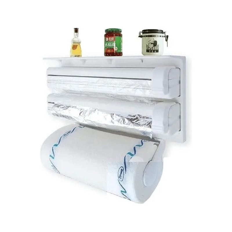 DISPENSADOR TRIPLE PORTA TOALLA NOVA 39X19X7 CM TRANSPARENTE - 2