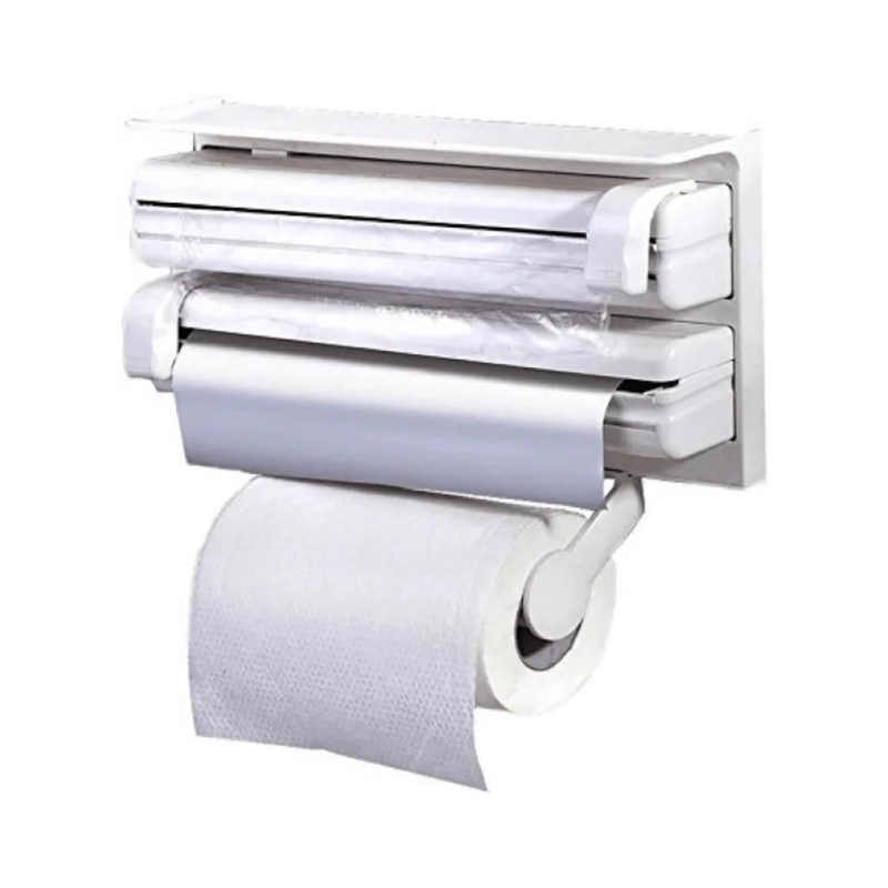 DISPENSADOR TRIPLE PORTA TOALLA NOVA 39X19X7 CM TRANSPARENTE - 3