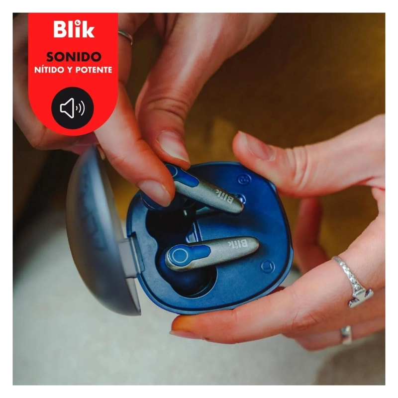 AUDIFONOS INALAMBRICOS BLUETOOTH BLIK GAME-X 3 WATT AZUL - 5