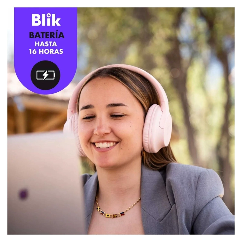 AUDIFONOS INALAMBRICOS BLUETOOTH BLIK SOUL 20 WATT ROSA - 4