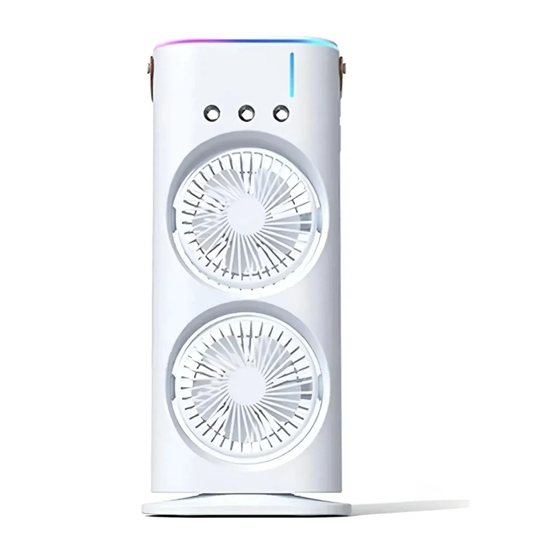 DOBLE VENTILADOR HUMIFICADOR AIRE FRIO ESCRITORIO 500 ML - 1