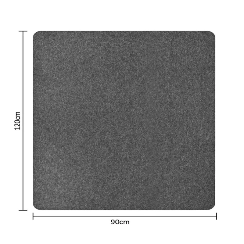 ALFOMBRILLA ANTIDESLIZANTE SILLA OFICINA 120X90 CM NEGRO - 3