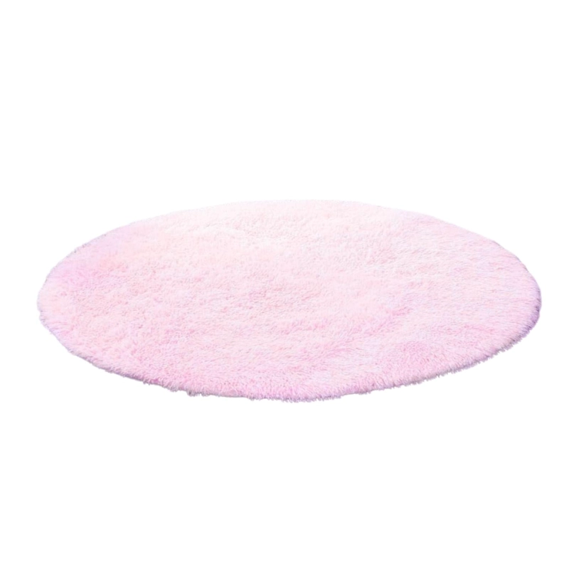 ALFOMBRA REDONDA PELUDA SUPER SUAVE 1.4 MTS ROSA - 1