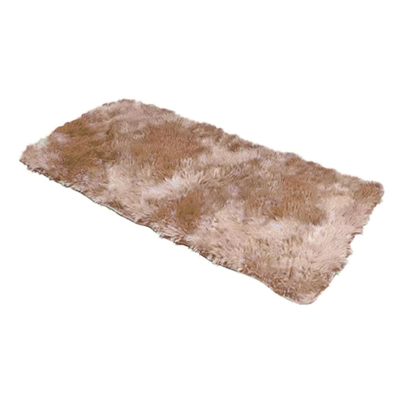 ALFOMBRA BAJADA CAMA PELUDA SUPER SUAVE 161X58 CM CAFE - 2