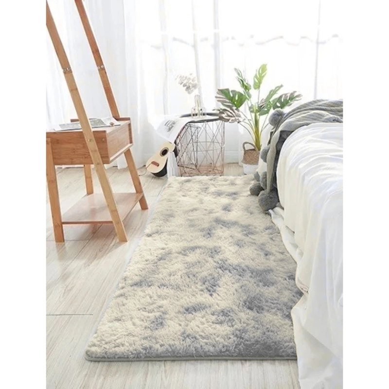 ALFOMBRA BAJADA CAMA PELUDA SUPER SUAVE 161X58 CM PLOMO - 3