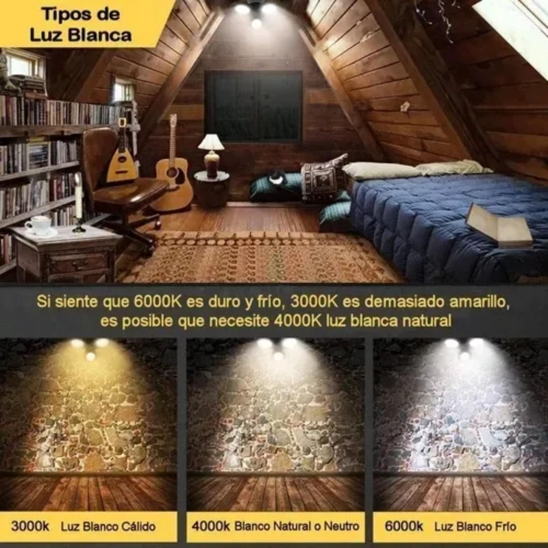 PACK 5 FOCOS LED EMBUTIDO ORIENTABLE LUZ CALIDA 7 WATT - 5