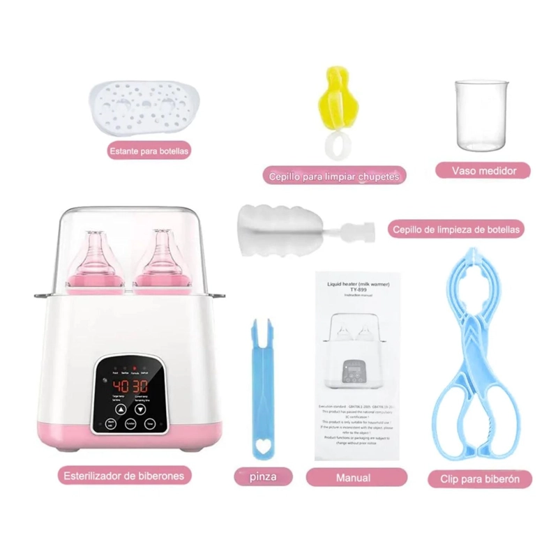 CALENTADOR ESTERILIZADOR ELE CTRICO MAMADERAS MULTIFUNCIONAL 6 EN 1 ROSA - 5