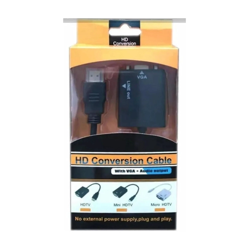 ADAPTADOR CABLE CONVERSION HDMI VGA AUDIO HD - 3