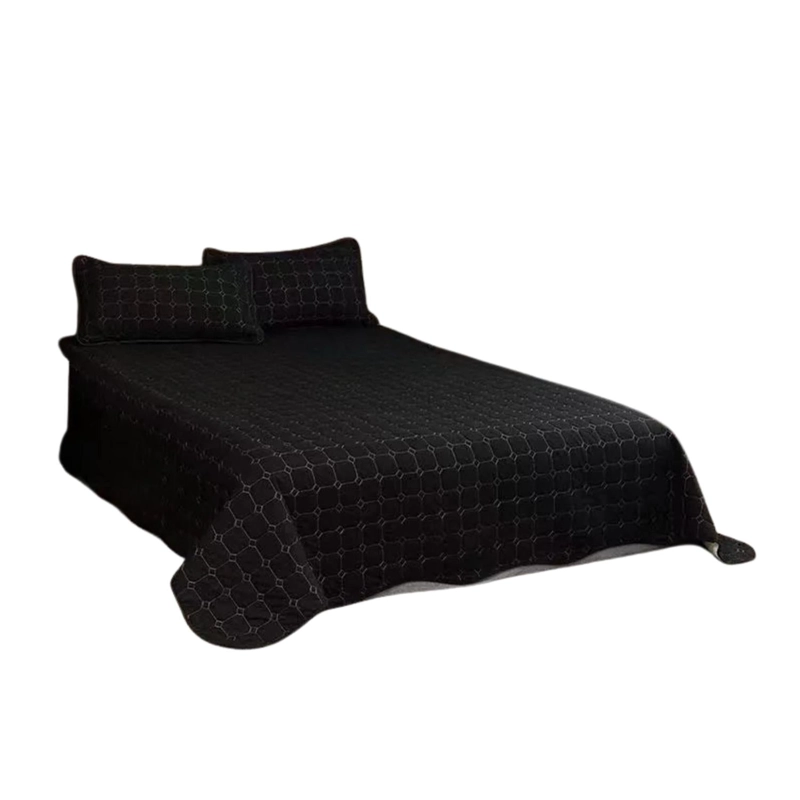 CUBRECAMA COBERTOR KING 2 FUNDAS 250X270 CM NEGRO - 1