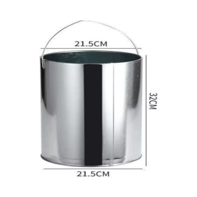 BASURERO CENICERO CIRCULAR ACERO 18 LT PLATEADO - 4