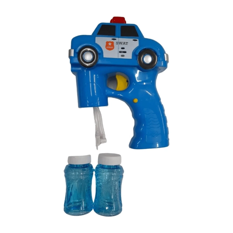 PISTOLA LANZA BURBUJA POLICIA INFANTIL AZUL - 4
