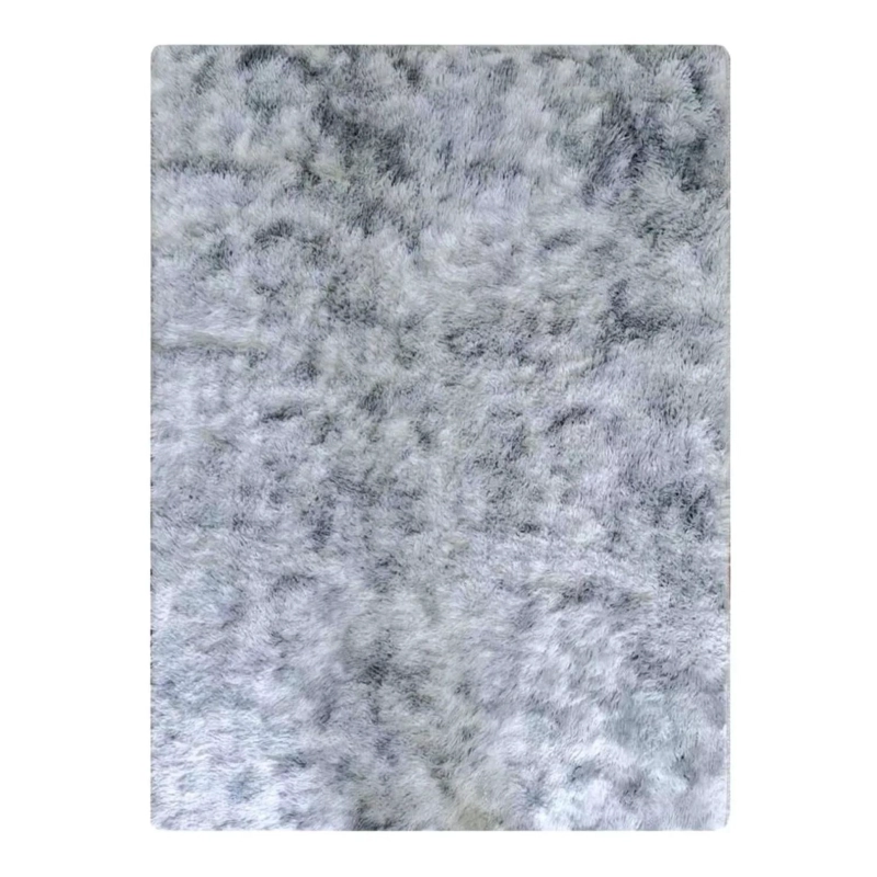 ALFOMBRA BAJADA CAMA PELUDA SUPER SUAVE PLOMO CLARO - 1