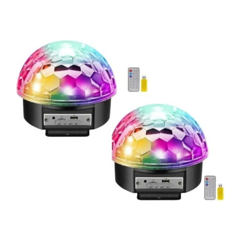 PACK 2 BOLA DISCO LUCES LED MULTICOLOR GIRATORIO 30 WATT - 1