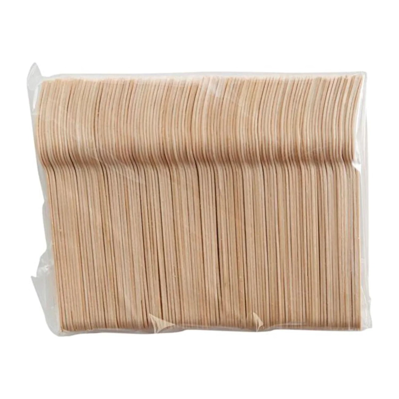 PACK 100 TENEDORES DESECHABLES CUBIERTOS ECOLOGICO BAMBU - 4