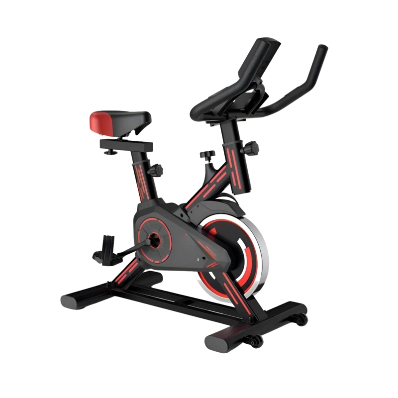 BICICLETA ESTATICA SPINNING PROFESIONAL 100 KG ROJO - 1