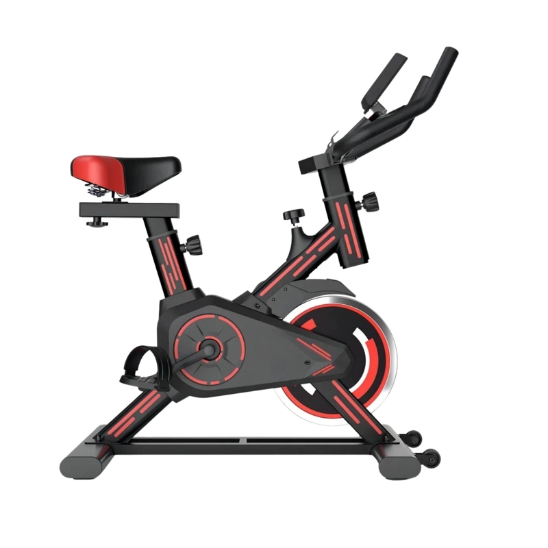 BICICLETA ESTATICA SPINNING PROFESIONAL 100 KG ROJO - 2
