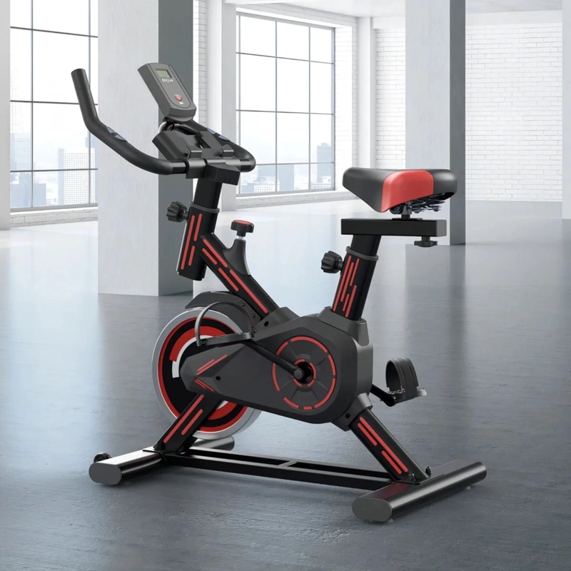 BICICLETA ESTATICA SPINNING PROFESIONAL 100 KG ROJO - 5