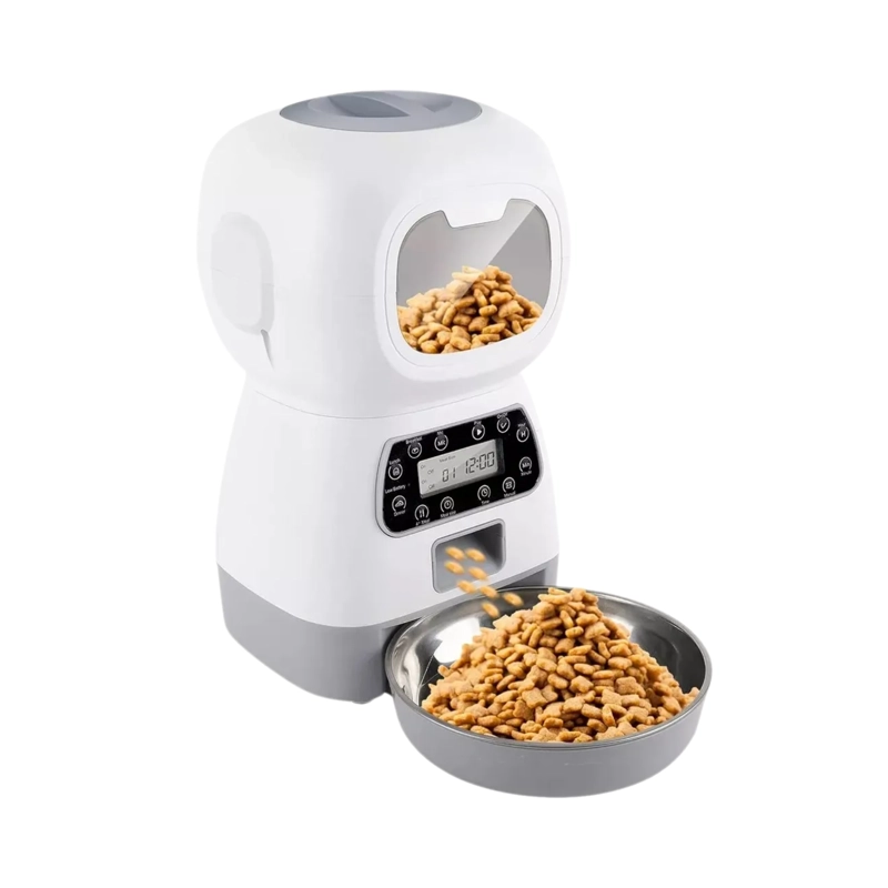 DISPENSADOR ALIMENTOS AUTOMATICO MASCOTA 3.5 LT BLANCO - 1