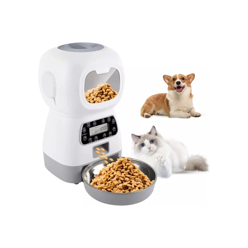 DISPENSADOR ALIMENTOS AUTOMATICO MASCOTA 3.5 LT BLANCO - 2