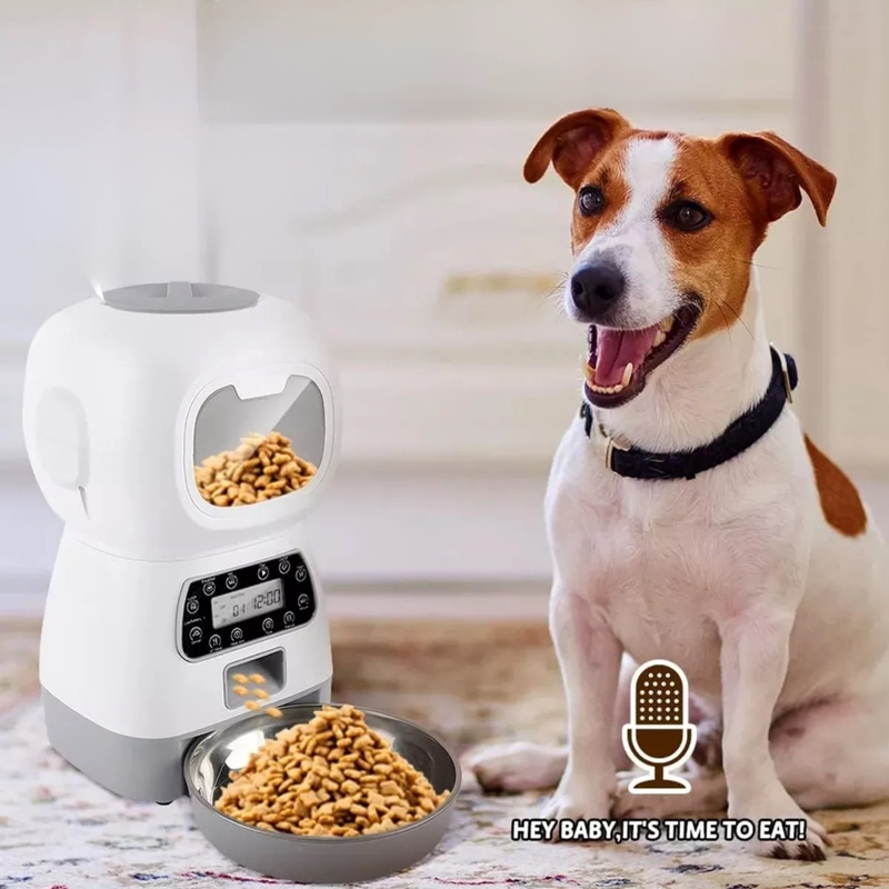 DISPENSADOR ALIMENTOS AUTOMATICO MASCOTA 3.5 LT BLANCO - 6