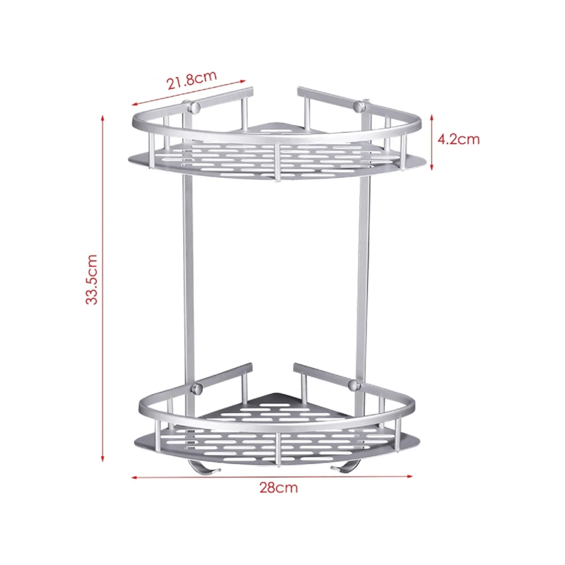 ORGANIZADOR DUCHA ESQUINERO 2 NIVELES MULTIUSO 21.8X28X33.5 CM METAL - 4