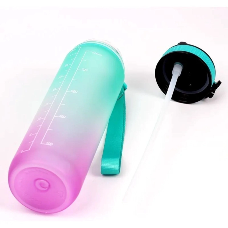 BOTELLA AGUA PORTATIL RECORDATORIO ESCALA TIEMPO 1 LT VERDE - 3
