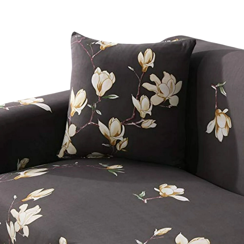 FUNDA PROTECTORA SILLON SOFA TELA ELASTICADA 3 CUERPOS 220 CM FLORES CAFE - 3