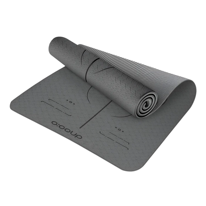 MAT ALFOMBRILLA YOGA PILATES EJERCICIO CORREA BOLSO 6 MM GRIS - 1