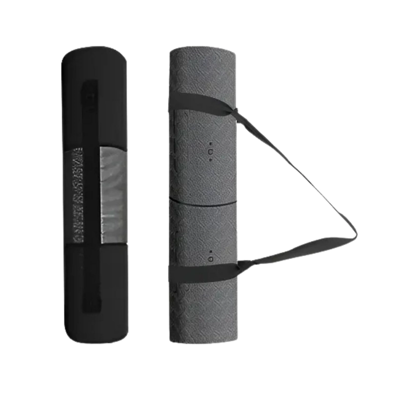 MAT ALFOMBRILLA YOGA PILATES EJERCICIO CORREA BOLSO 6 MM GRIS - 2