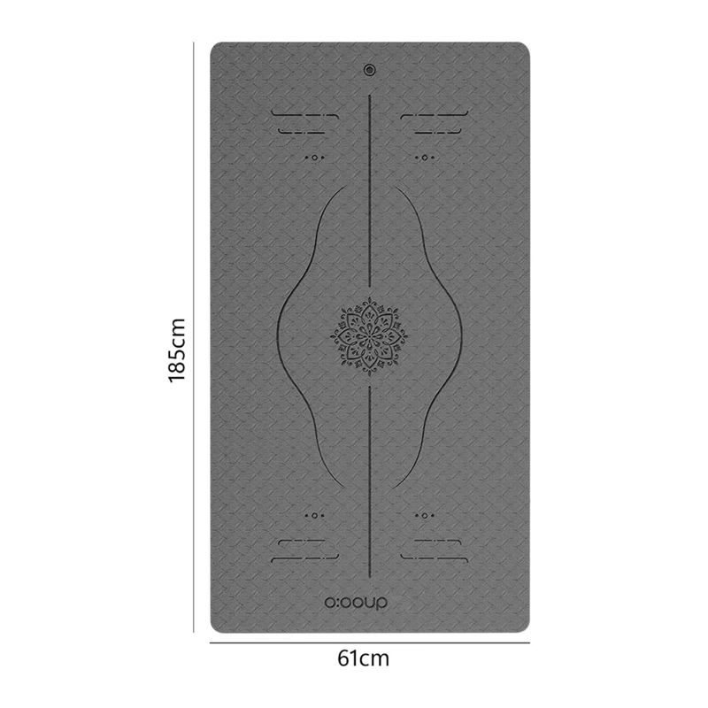 MAT ALFOMBRILLA YOGA PILATES EJERCICIO CORREA BOLSO 6 MM GRIS - 3