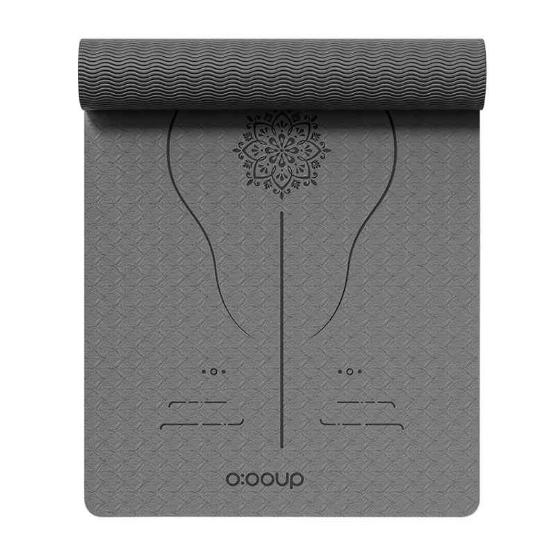 MAT ALFOMBRILLA YOGA PILATES EJERCICIO CORREA BOLSO 6 MM GRIS - 4