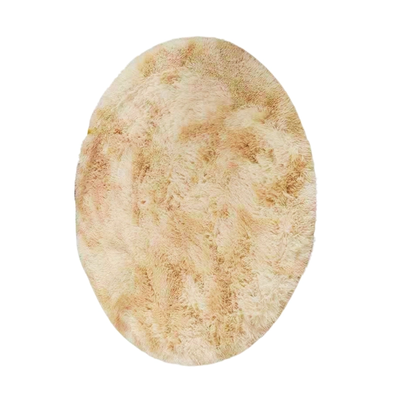 ALFOMBRA PELUDA SUPER SUAVE REDONDA 1 MTS BEIGE JASPEADO - 2