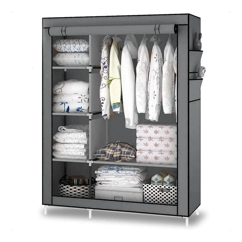CLOSET ROPERO ORGANIZADOR ARMABLE 105X45X175 CM GRIS - 1