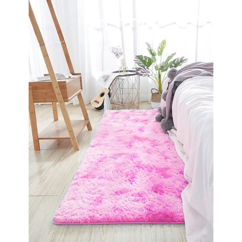 ALFOMBRA BAJADA CAMA PELUDA SUPER SUAVE 161X58 CM ROSA - 3
