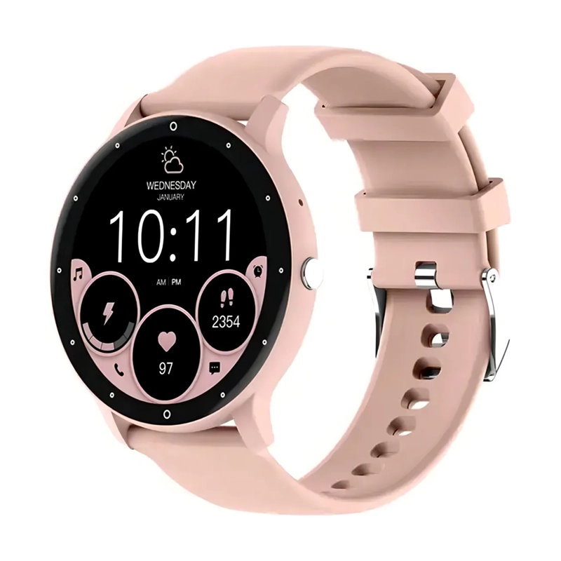 RELOJ SMART BAND CARGA USB REDONDO ROSA - 1