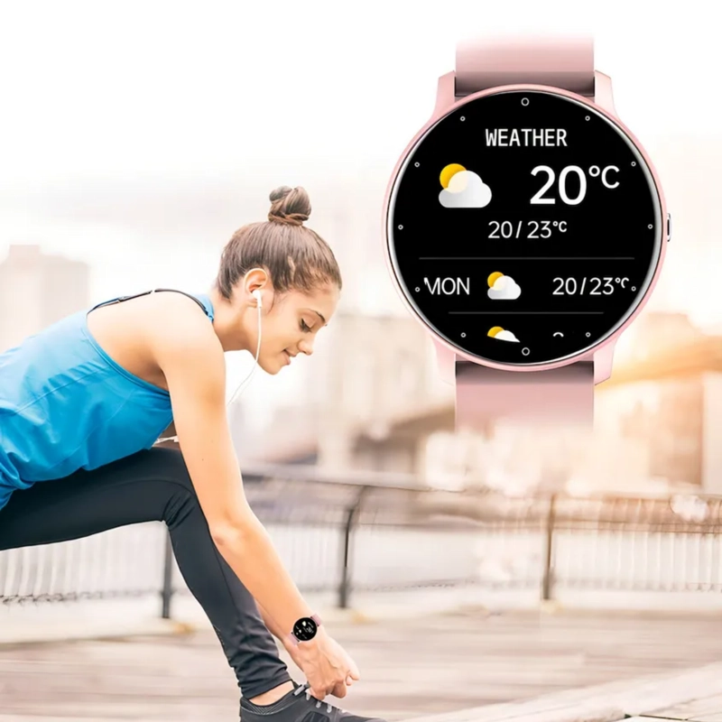 RELOJ SMART BAND CARGA USB REDONDO ROSA - 6