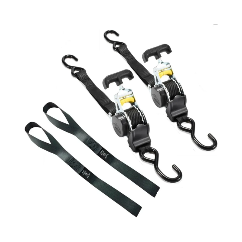 PACK 2 ESLINGA CORREA AMARRE RETRACTIL 2.5X3 MTS NEGRO - 1