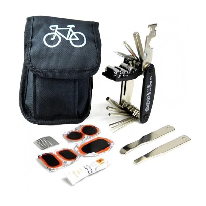 KIT HERRAMIENTAS BICICLETAS PARCHE PINCHAZO REPARACION - 4