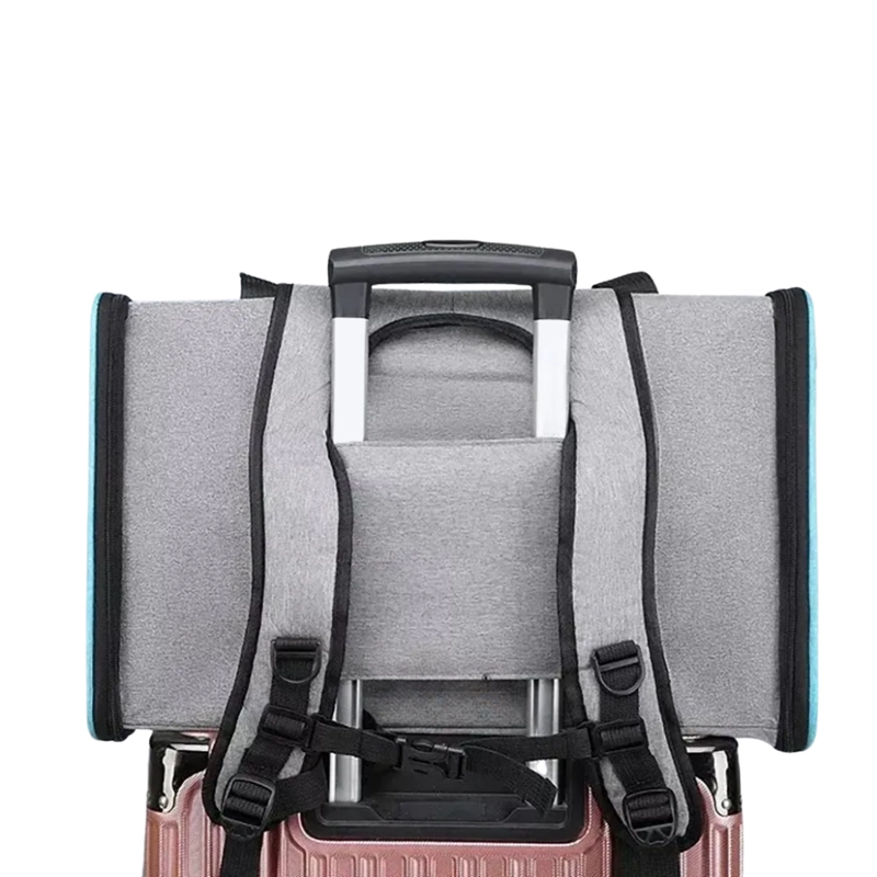 BOLSO TRANSPORTE MASCOTAS TRANSPIRABLE GRIS 50X30X33 CM - 2