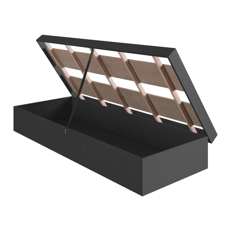 CAMA BOXET BAUL ALMACENAMIENTO 1 PLAZA 192X92X36 CM NEGRO - 2