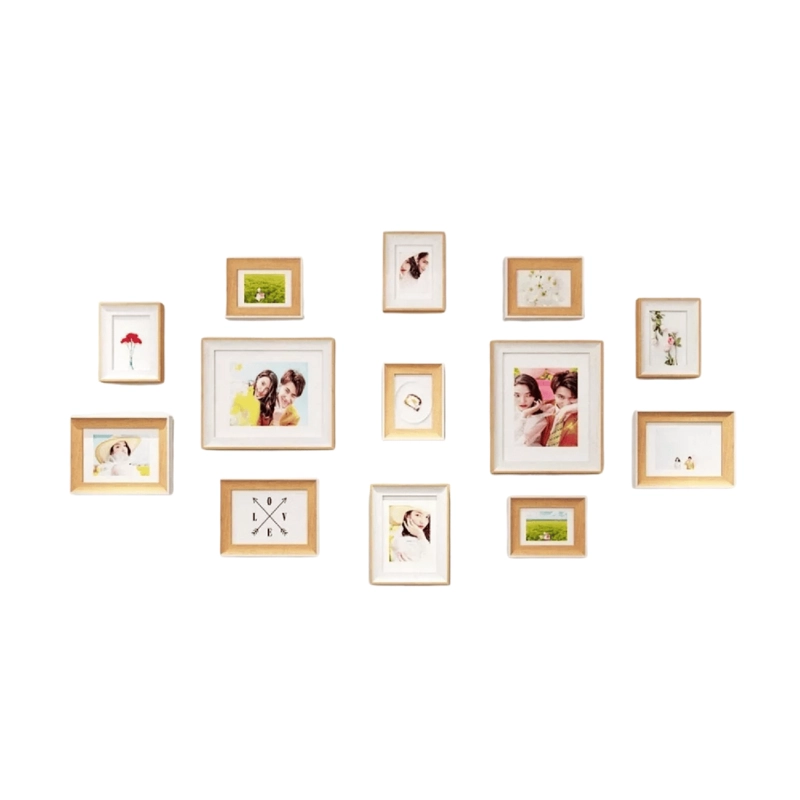 SET 13 PIEZAS MARCOS FOTO DECORATIVOS BEIGE - 4