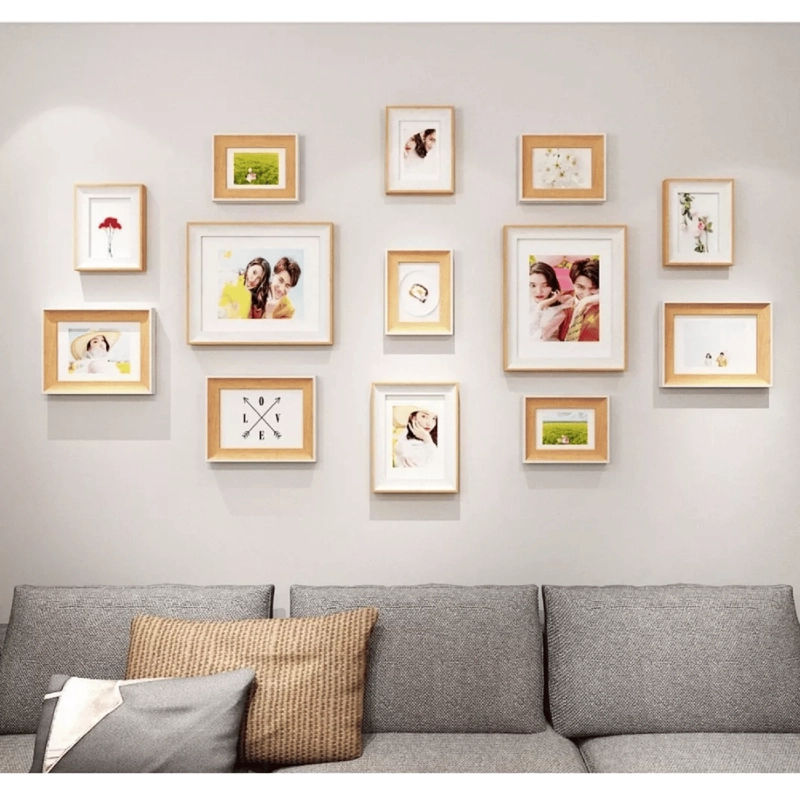 SET 13 PIEZAS MARCOS FOTO DECORATIVOS BEIGE - 5