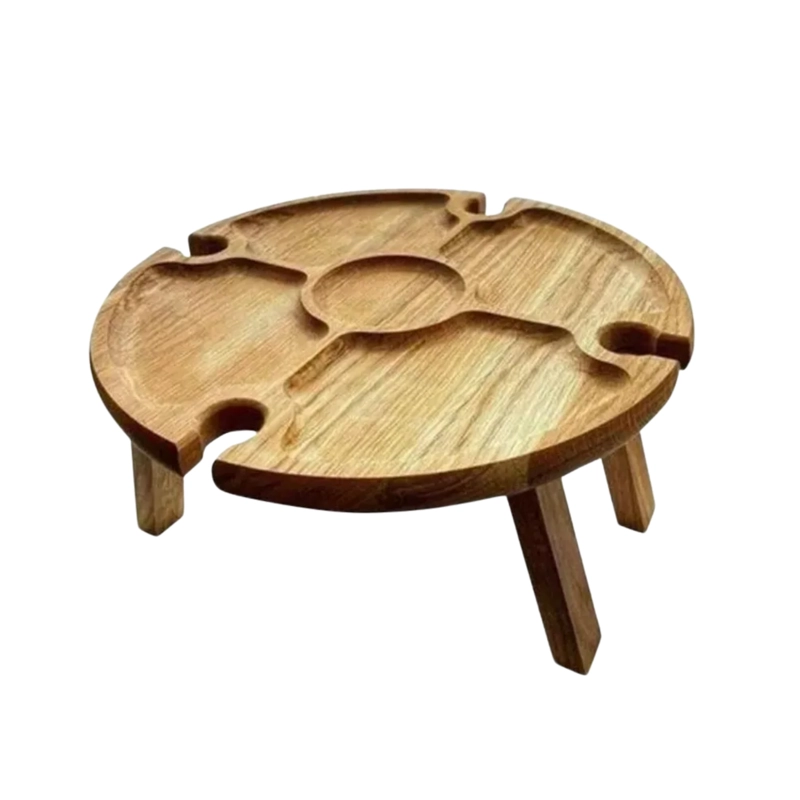 MESA TABLA MADERA PICNIC PLEGABLE COMIDA VIAJES 15X30 CM MARRON CLARO - 1