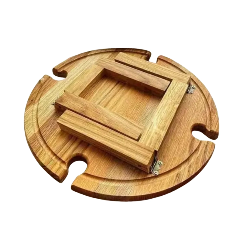 MESA TABLA MADERA PICNIC PLEGABLE COMIDA VIAJES 15X30 CM MARRON CLARO - 2