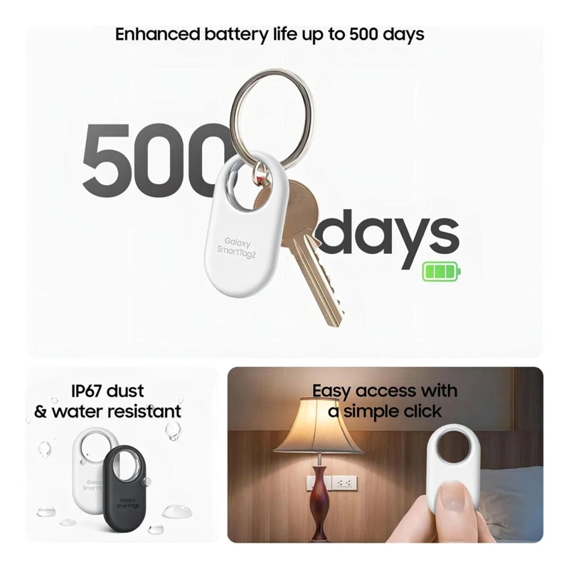 PACK 4 LOCALIZADORES SAMSUNG GALAXY SMART TAG BLANCO NEGRO - 6