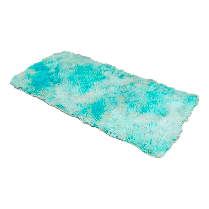 ALFOMBRA BAJADA CAMA PELUDA SUPER SUAVE 161X58 CM TURQUESA - 2