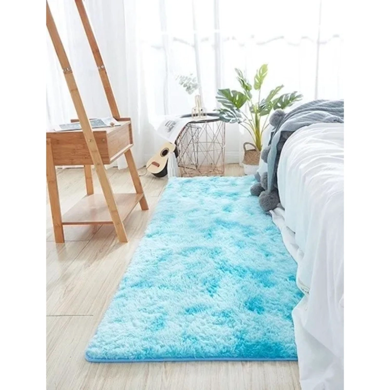 ALFOMBRA BAJADA CAMA PELUDA SUPER SUAVE 161X58 CM TURQUESA - 3