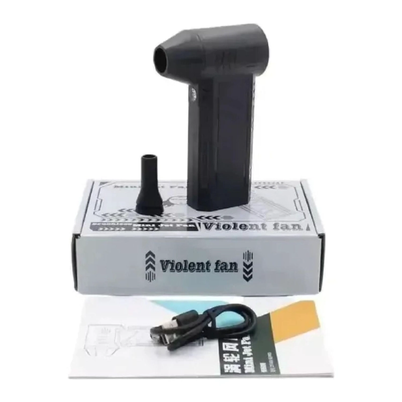 MINI SOPLADORA RECARGABLE PRENDEDOR CARBON 200 WATT NEGRO - 4